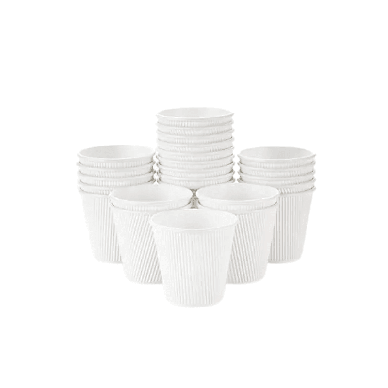 White Ripple Wall Paper Cups 4oz 8oz 12oz Hot Cold Cups - SNH Packing