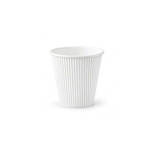 White Ripple Wall Paper Cups 4oz 8oz 12oz Hot Cold Cups - SNH Packing