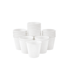 White Ripple Wall Paper Cups 4oz 8oz 12oz Hot Cold Cups - SNH Packing