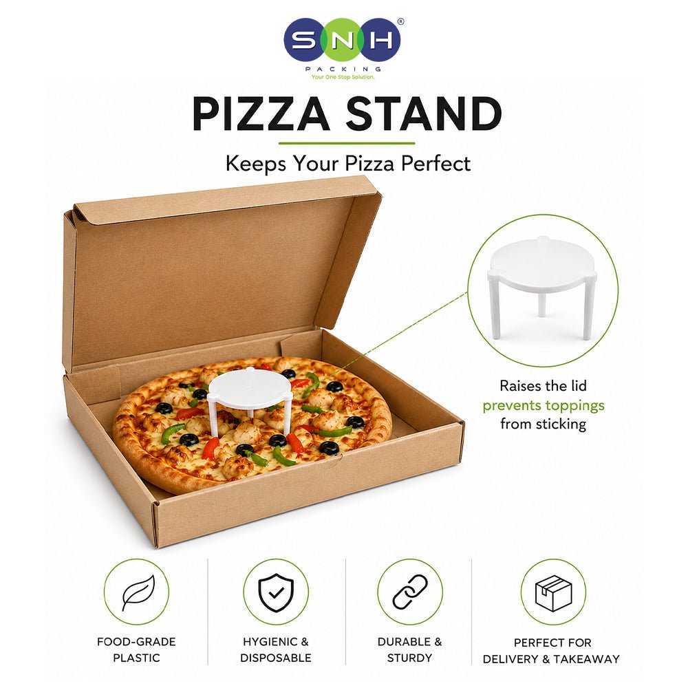 White Round Pizza Stand Food Grade Plastic Pizza Box Support - SNH Packing