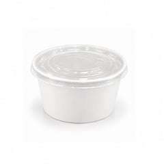 White Round Salad Bowls with Lids 500ML to 1300ML - SNH Packing