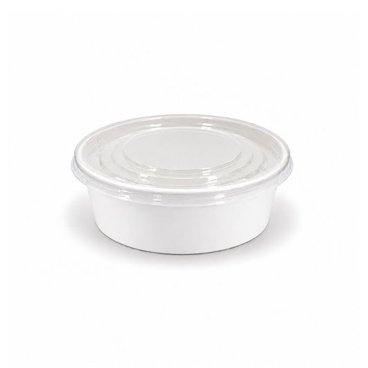 White Round Salad Bowls with Lids 500ML to 1300ML - SNH Packing