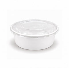 White Round Salad Bowls with Lids 500ML to 1300ML - SNH Packing