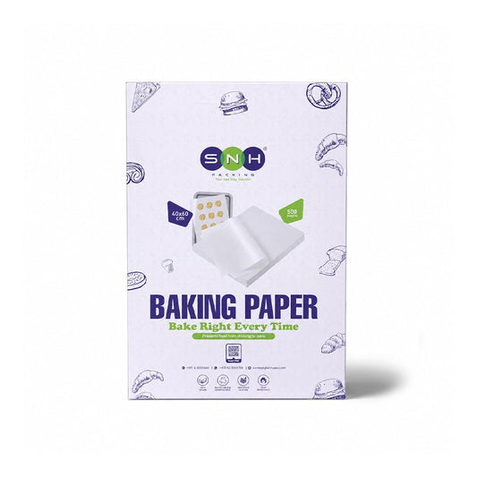 White Silicone Coated Baking Sheets 40x60cm 40 GSM 500 Sheets - SNH Packing