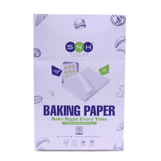 White Silicone Coated Baking Sheets 40x60cm 40 GSM 500 Sheets - SNH Packing