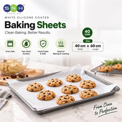 White Silicone Coated Baking Sheets 40x60cm 40 GSM 500 Sheets - SNH Packing