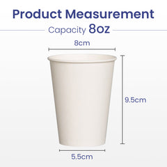 White Single Wall Paper Cups 4oz to 16oz