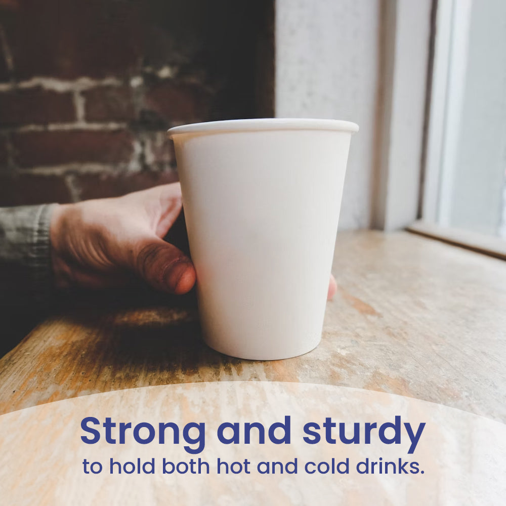 White Single Wall Paper Cups 4oz to 16oz
