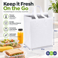 White Thermal Bag with Loop Handle 22x13x27CM 27x17x33CM - SNH Packing