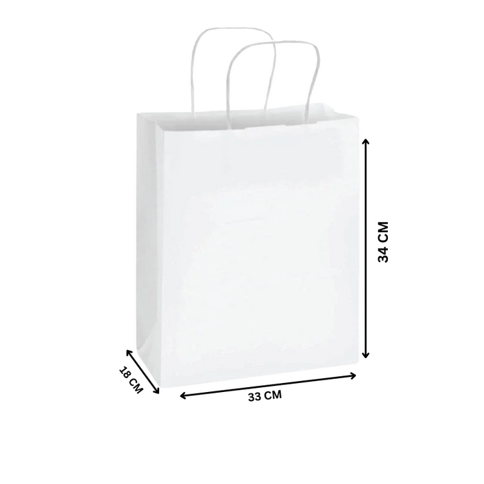 White Twisted Handle Paper Bag Shopping Takeaway