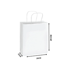SNH Packing White Twisted Handle Paper Bag Shopping Takeaway