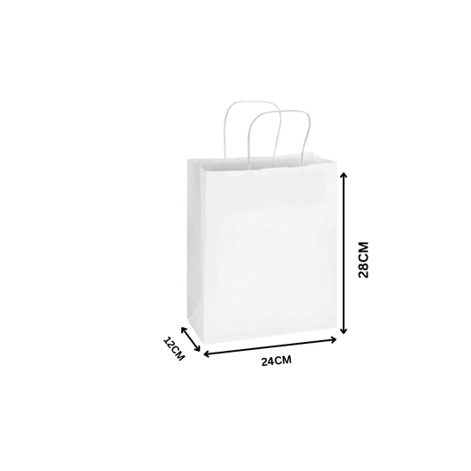 White Twisted Handle Paper Bag Shopping Takeaway - SNH Packing