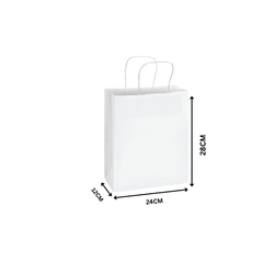 White Twisted Handle Paper Bag Shopping Takeaway - SNH Packing