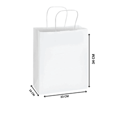 White Twisted Handle Paper Bag Shopping Takeaway - SNH Packing