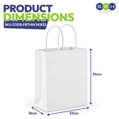 White Twisted Handle Paper Bag Shopping Takeaway - SNH Packing