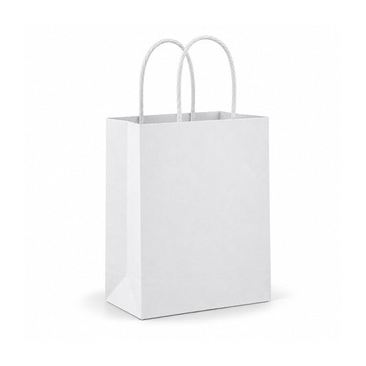 White Twisted Handle Paper Bag Shopping Takeaway - SNH Packing