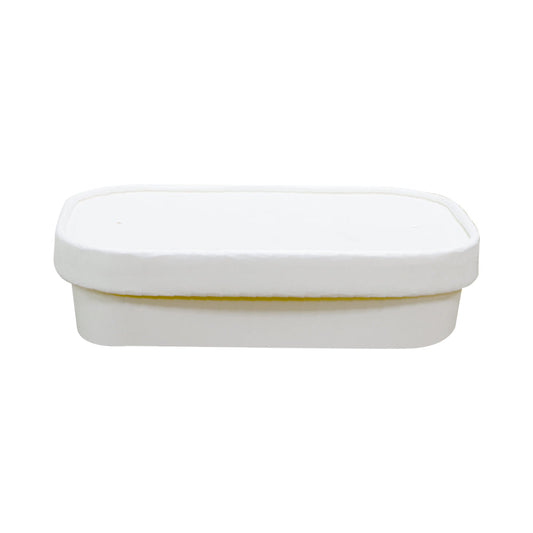 White Paper Container 500ML With Paper Lid 300 Pieces - Your One Stop Solution UAE