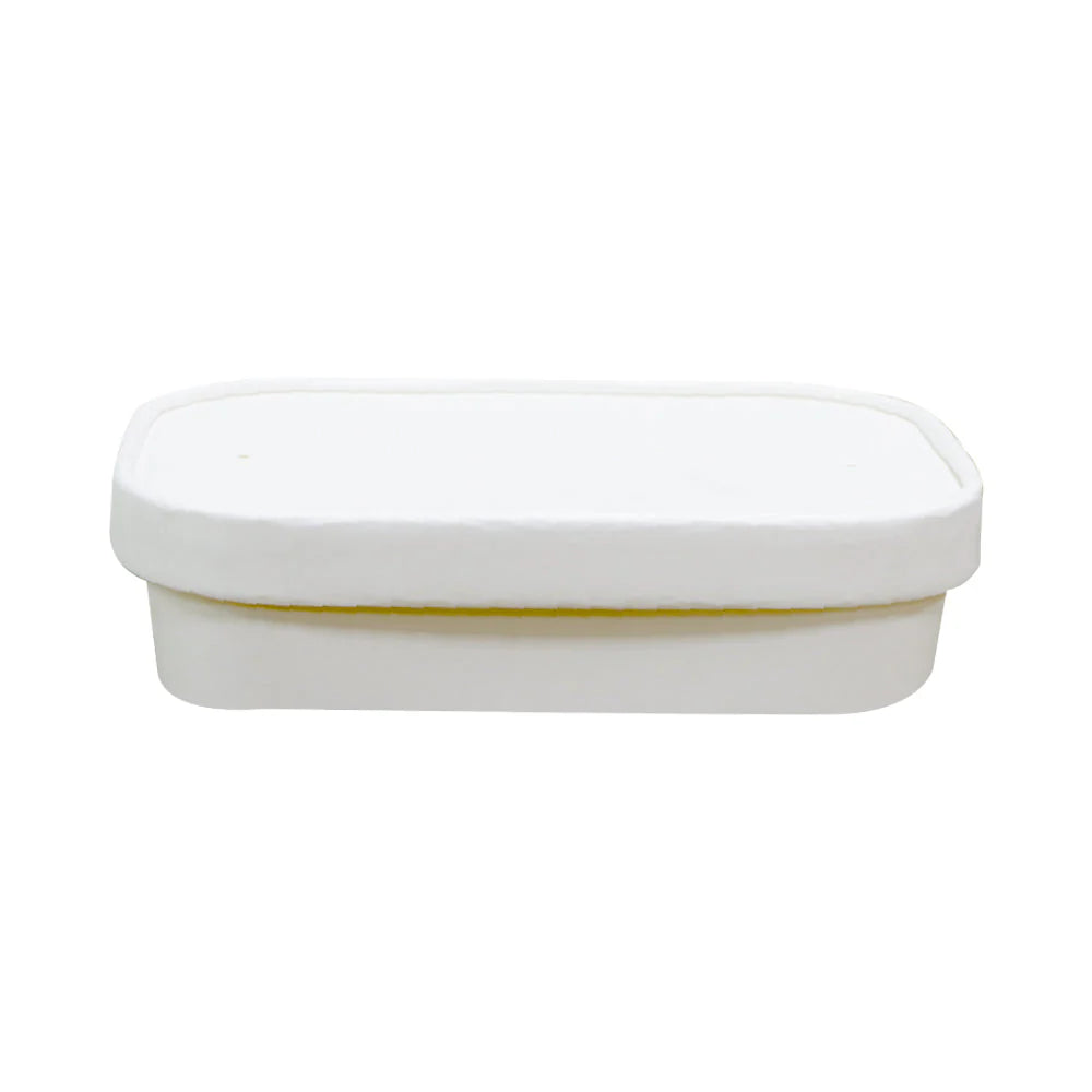 White Rectangular Paper Containers – 500ml–1000ml | Paper/PP Lids | 300 PCS | Eco-Friendly Boxes