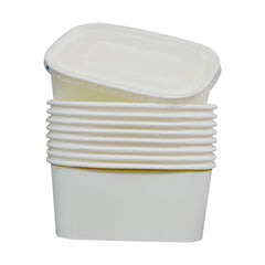 White Paper Container 1000ML With PP Lid 300 Pieces