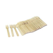 Wooden Fork 16cm Unwrapped 100 PCS Disposable Cutlery - SNH Packing