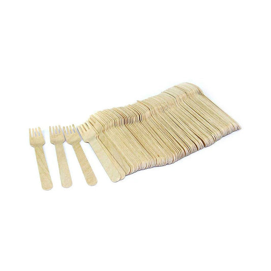 Wooden Fork 16cm Unwrapped 100 PCS Disposable Cutlery - SNH Packing