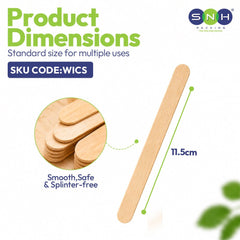 Wooden Ice Cream Sticks 11.5cm 50 Pieces Natural Wood - SNH Packing