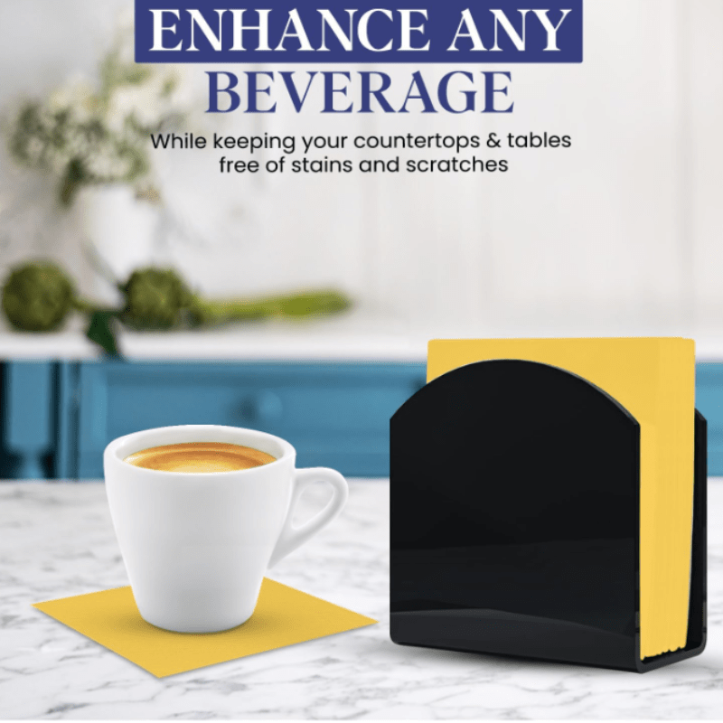 Yellow Cocktail Paper Napkins – 2 - Ply | 50 PCS PKT - SNH Packing