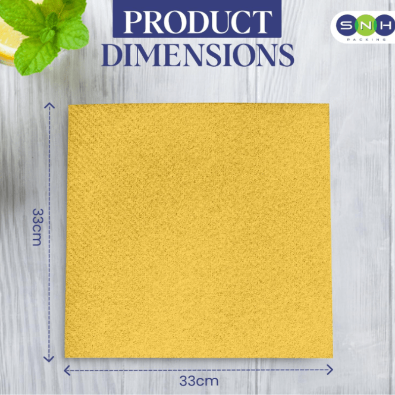 Yellow Cocktail Paper Napkins – 2 - Ply | 50 PCS PKT - SNH Packing