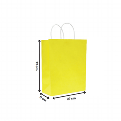 Yellow Paper Bags with Twisted Handle | Kraft Shopping Bags - SNH Packing