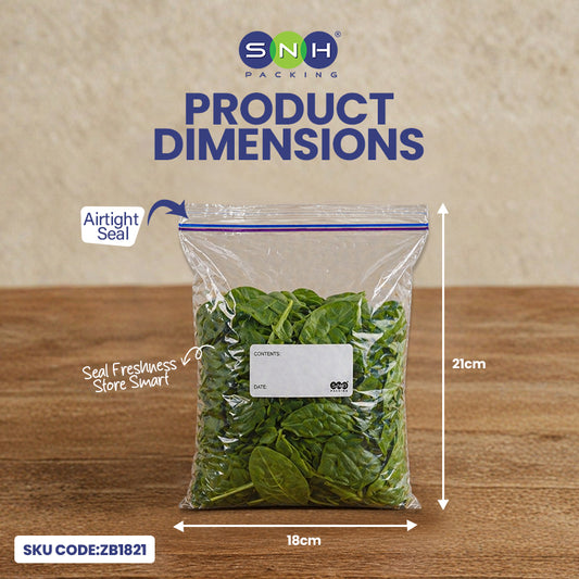 SNH 18x21cm zipper bag resealable plastic storage bag UAE