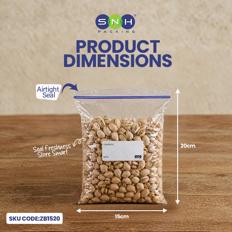 SNH 15x20cm zipper bag plastic food storage bag UAE