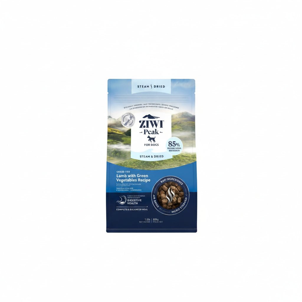 ZIWI Peak Steam & Dried Grass-Fed Lamb with Green Vegetables Recipe Dry Dog Food 3.2KG - SNH Packing
