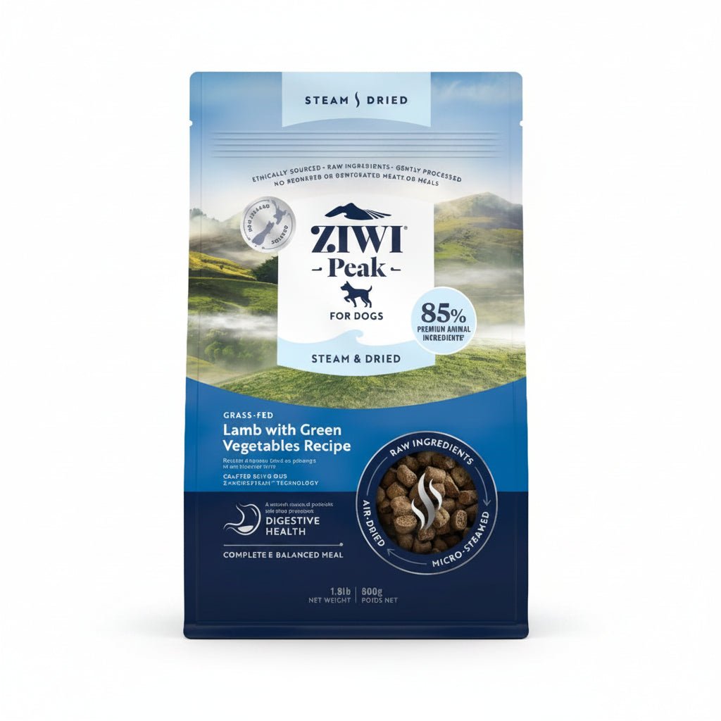 ZIWI Peak Steam & Dried Grass-Fed Lamb with Green Vegetables Recipe Dry Dog Food 800G - SNH Packing