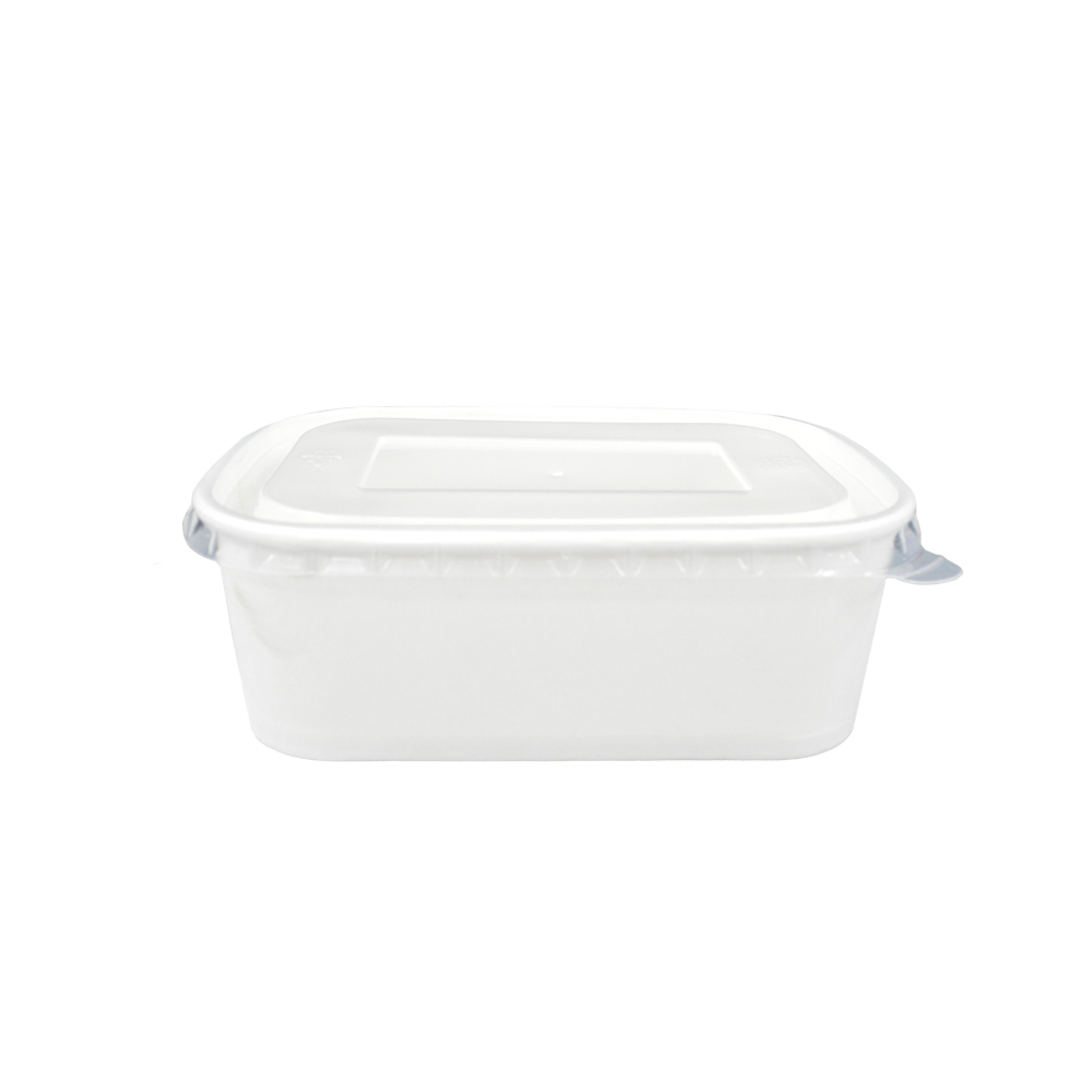 White Paper Containers With PP 750ml 25 Pieces