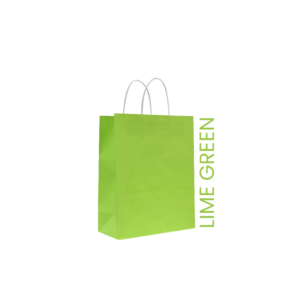 LimeGreen Paper Bag Twisted Handle 16x8x22cm